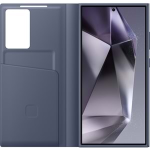 Samsung Galaxy S24 Ultra Akıllı Ekranlı Cüzdanlı Kılıf Smart View Wallet Case, Eflatun EF-ZS928C
