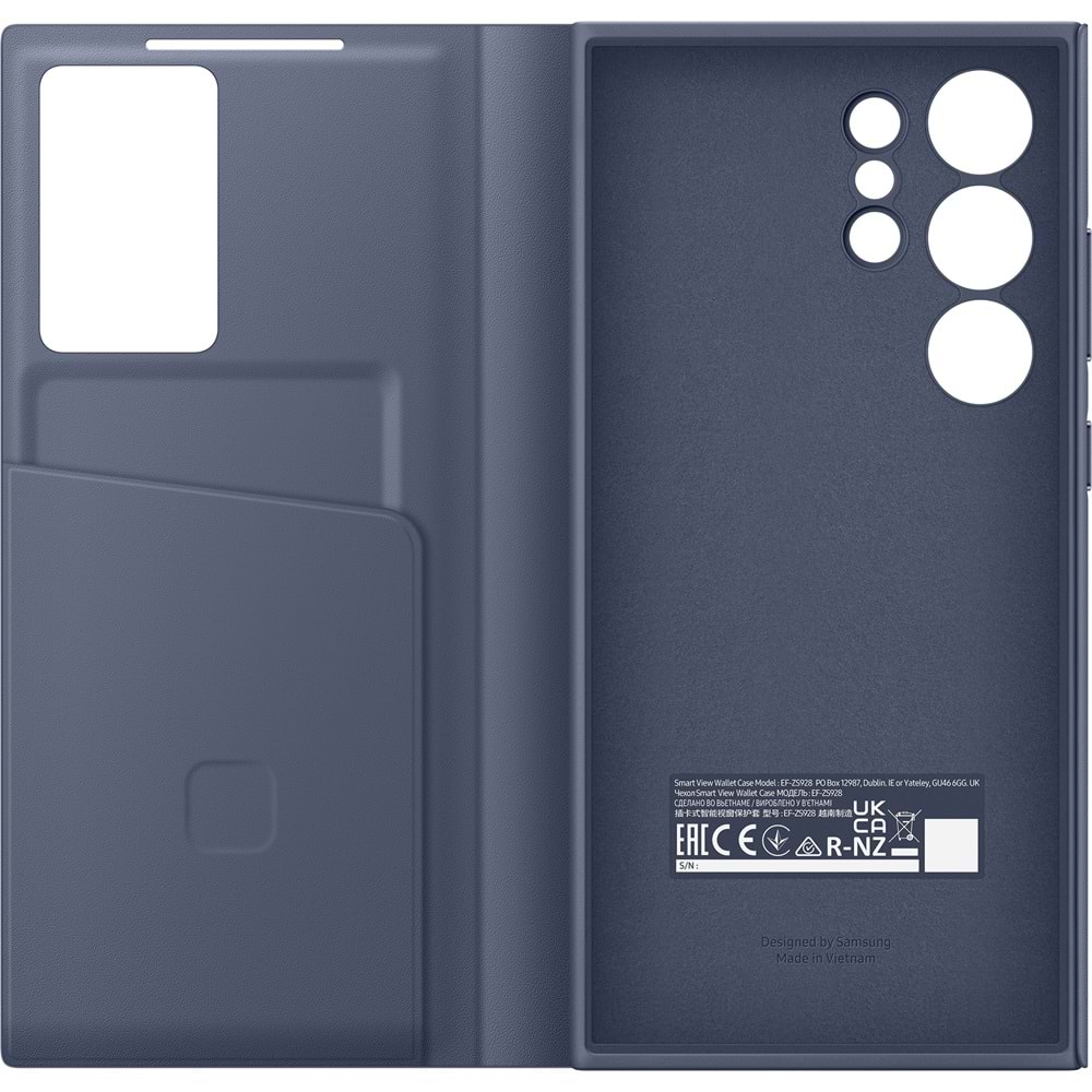 Samsung Galaxy S24 Ultra Akıllı Ekranlı Cüzdanlı Kılıf Smart View Wallet Case, Eflatun EF-ZS928C