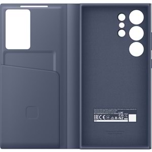 Samsung Galaxy S24 Ultra Akıllı Ekranlı Cüzdanlı Kılıf Smart View Wallet Case, Eflatun EF-ZS928C
