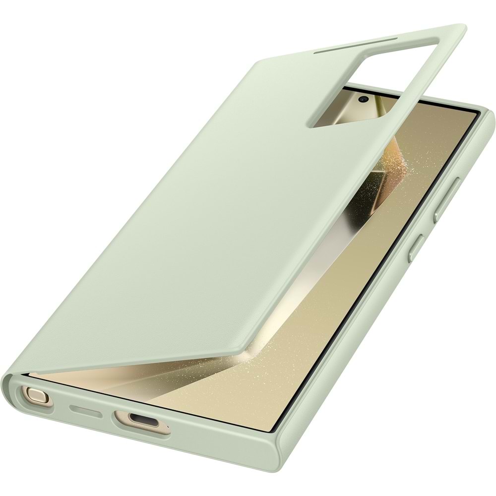 Samsung Galaxy S24 Ultra Akıllı Ekranlı Cüzdanlı Kılıf Smart View Wallet Case, Yeşil EF-ZS928C