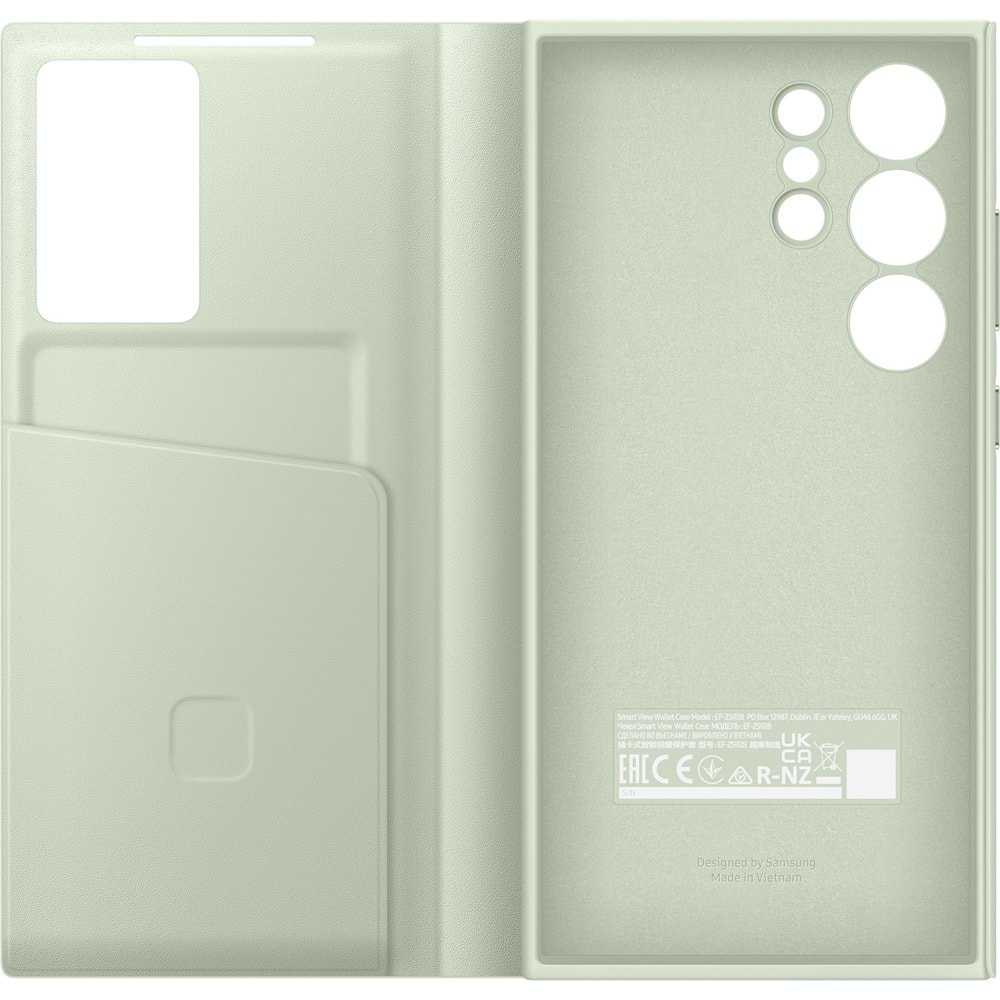 Samsung Galaxy S24 Ultra Akıllı Ekranlı Cüzdanlı Kılıf Smart View Wallet Case, Yeşil EF-ZS928C