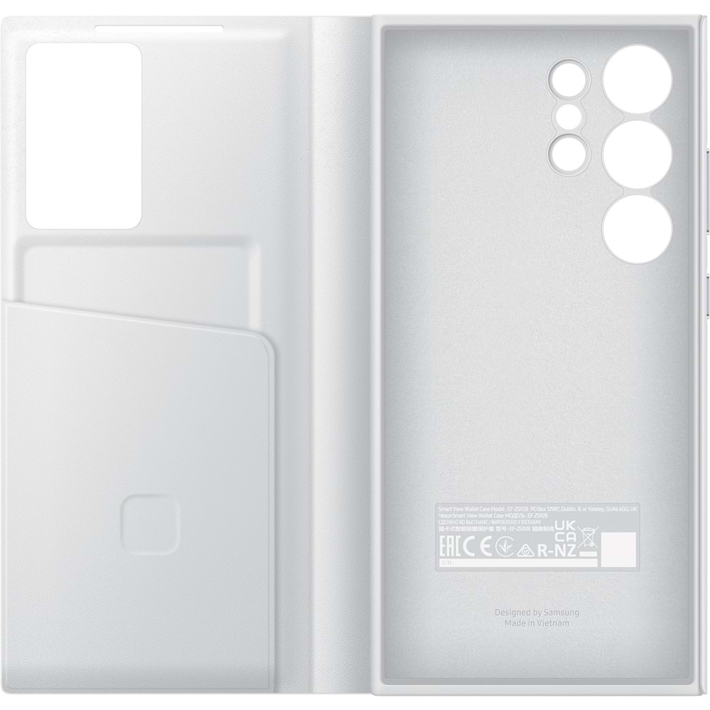 Samsung Galaxy S24 Ultra Akıllı Ekranlı Cüzdanlı Kılıf Smart View Wallet Case, Beyaz EF-ZS928C