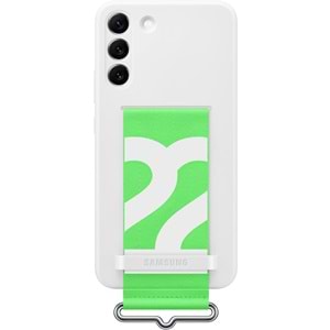 Samsung Galaxy S22+ Plus Kayışlı Silikon Kılıf Strap Silicone Cover, Beyaz EF-GS906