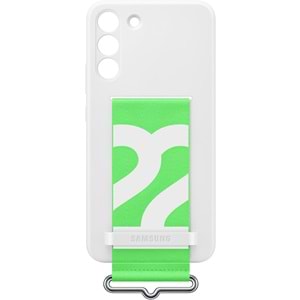 Samsung Galaxy S22+ Plus Kayışlı Silikon Kılıf Strap Silicone Cover, Beyaz EF-GS906