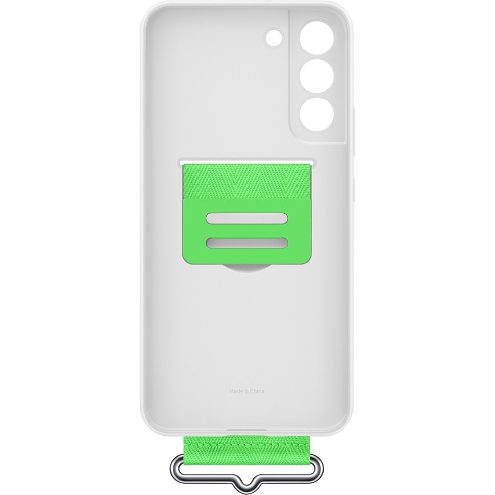 Samsung Galaxy S22+ Plus Kayışlı Silikon Kılıf Strap Silicone Cover, Beyaz EF-GS906