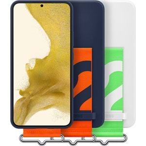 Samsung Galaxy S22+ Plus Kayışlı Silikon Kılıf Strap Silicone Cover, Beyaz EF-GS906