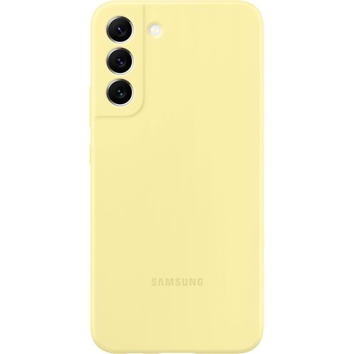 Samsung Galaxy S22 Plus Silikon Kılıf S22+ Silicone Cover, Sarı EF-PS906