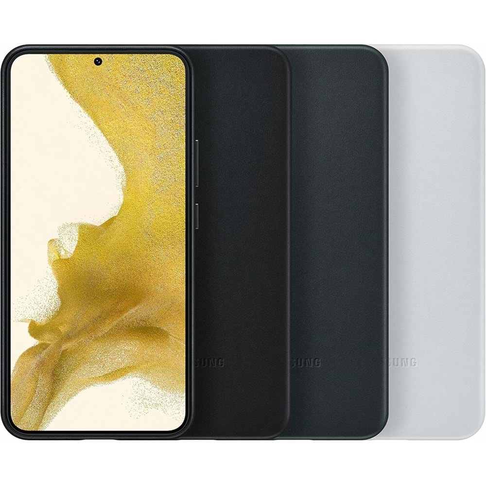 Samsung Galaxy S22+ Plus Hakiki Deri Kılıf, Siyah Lether Cover EF-VS906