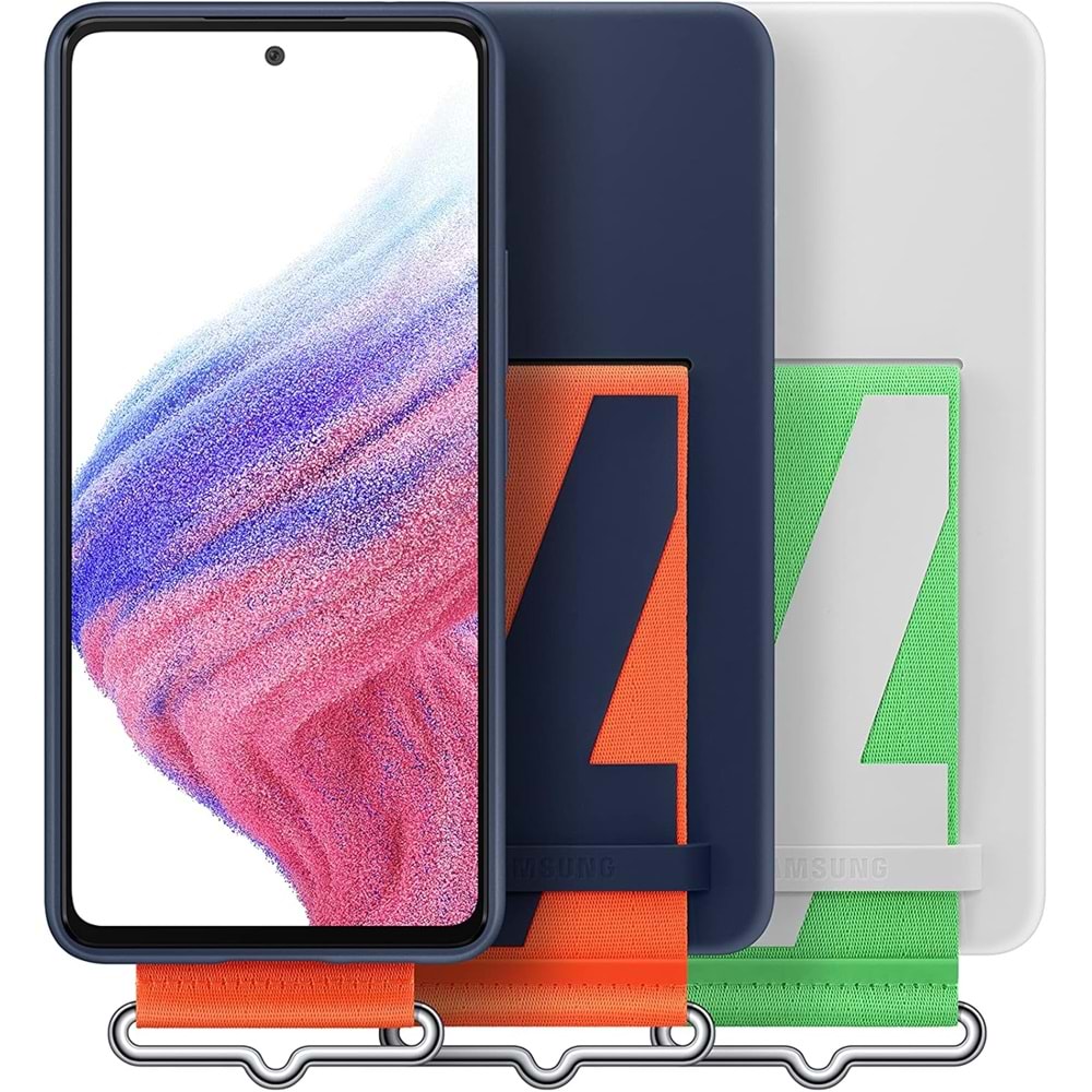Samsung Galaxy A53 5G Kordonlu Kayışlı Silikon Kılıf Strap Cover, Lacivet