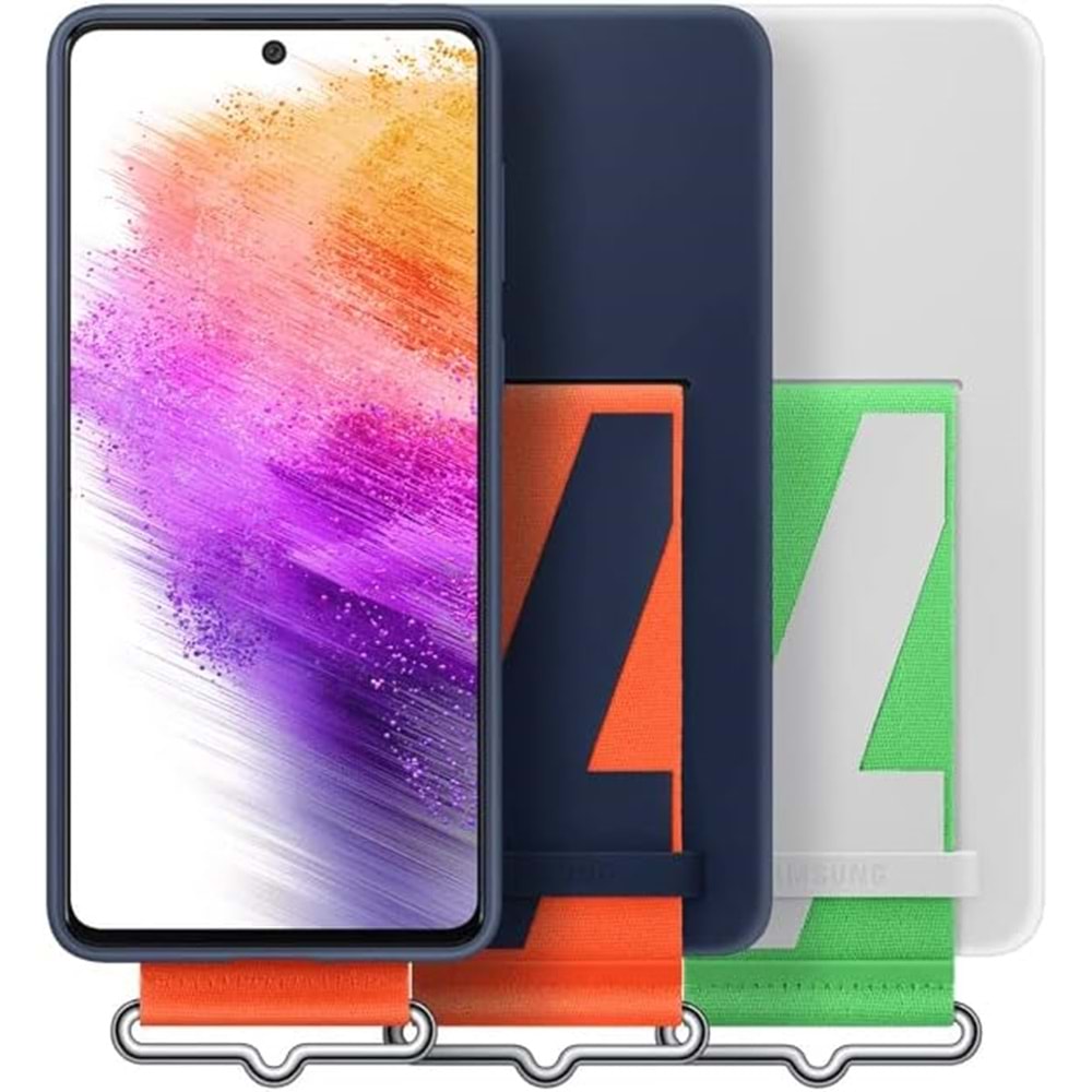 Samsung Galaxy A73 5G Kordonlu Kayışlı Silikon Kılıf Strap Cover, Lacivet