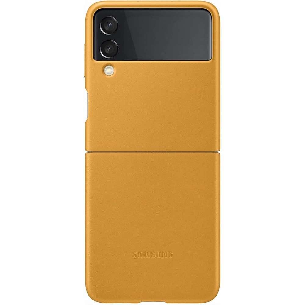 Samsung Galaxy Z Flip3 5G Deri Kılıf, Hardal Hakiki Deri Lether Cover EF-VF712