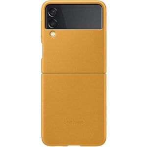 Samsung Galaxy Z Flip3 5G Deri Kılıf, Hardal Hakiki Deri Lether Cover EF-VF712