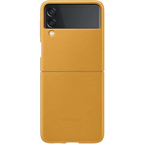 Samsung Galaxy Z Flip3 5G Deri Kılıf, Hardal Hakiki Deri Lether Cover EF-VF712