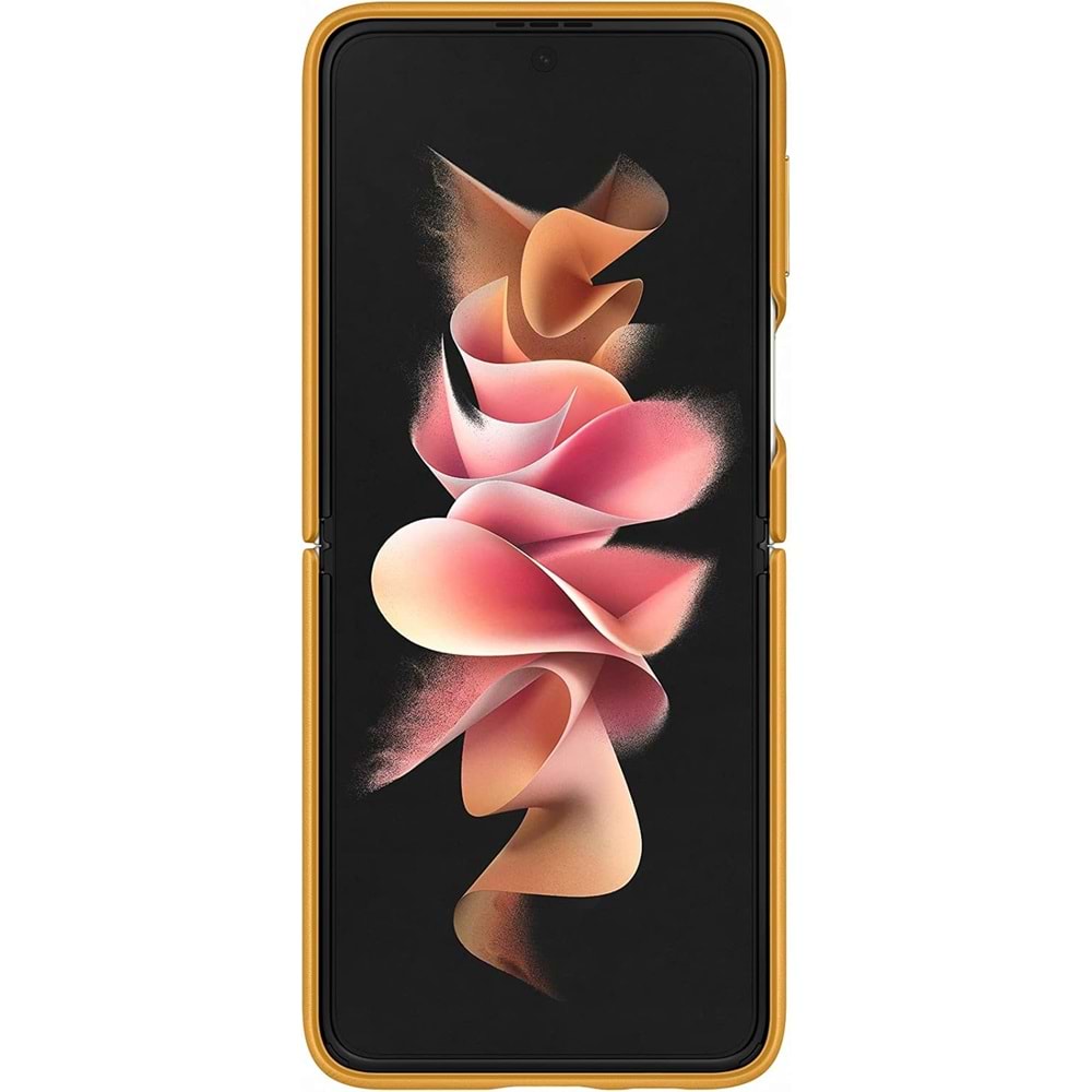 Samsung Galaxy Z Flip3 5G Deri Kılıf, Hardal Hakiki Deri Lether Cover EF-VF712