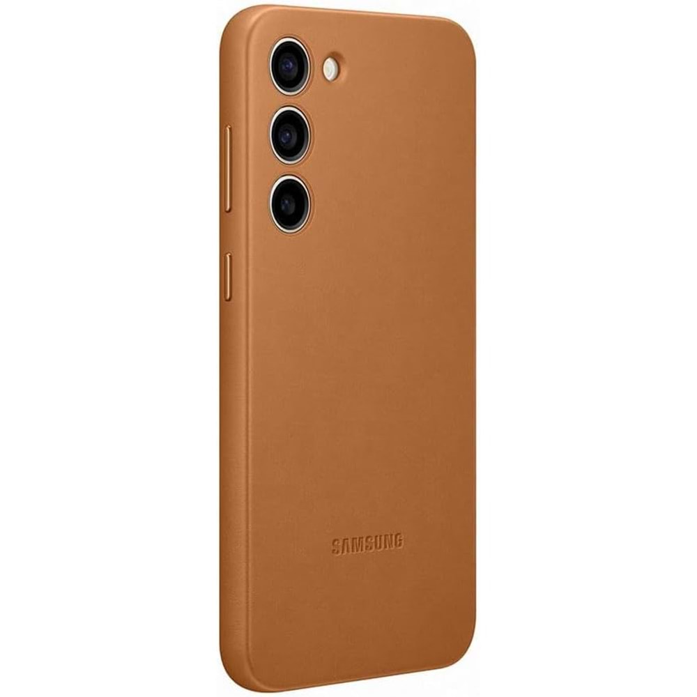 Samsung Galaxy S23+ Plus için Hakiki Deri Kılıf, Kahverengi Lether Cover EF-VS916L