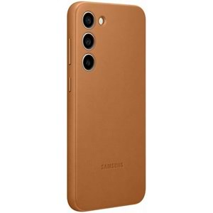 Samsung Galaxy S23+ Plus için Hakiki Deri Kılıf, Kahverengi Lether Cover EF-VS916L