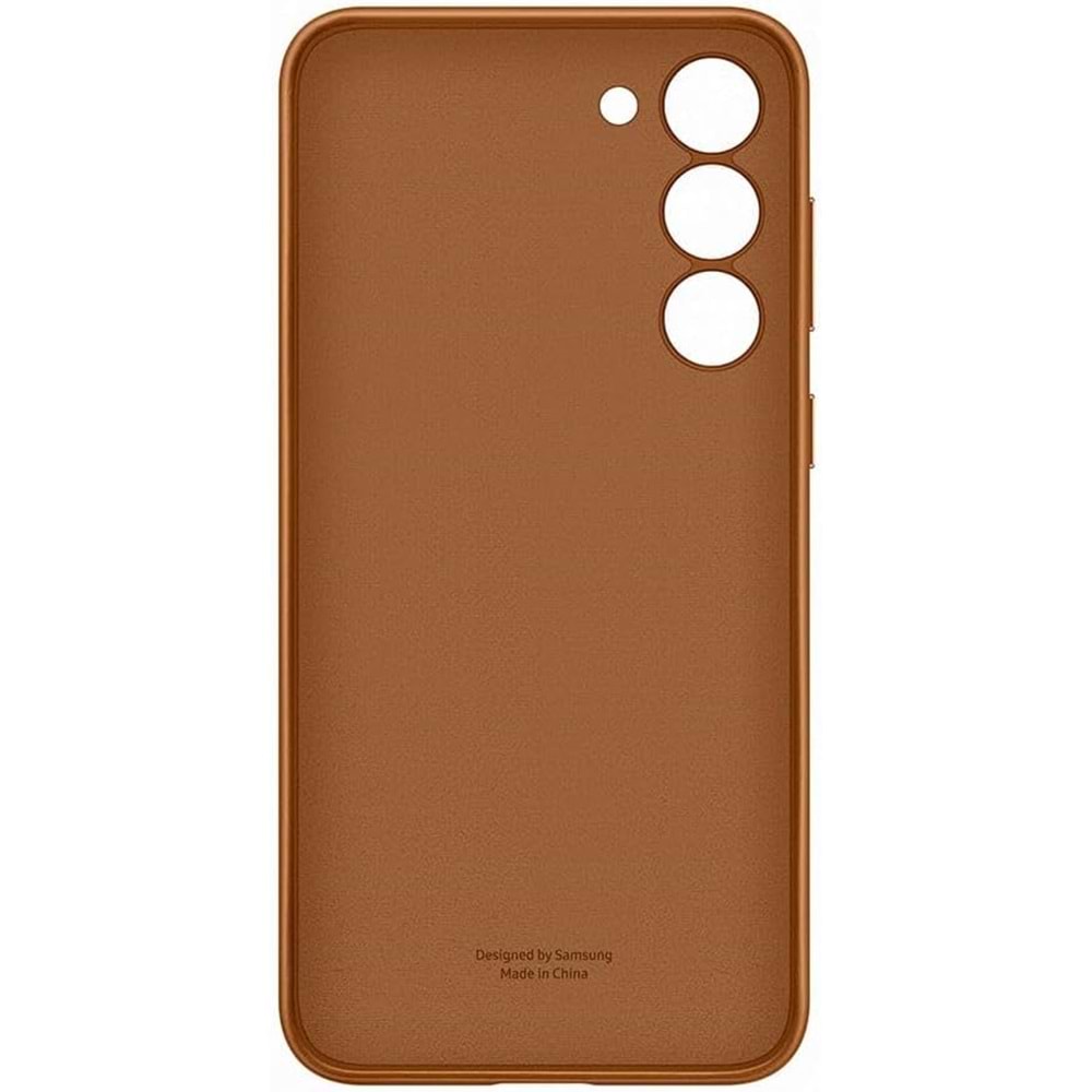 Samsung Galaxy S23+ Plus için Hakiki Deri Kılıf, Kahverengi Lether Cover EF-VS916L