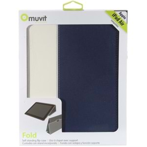 Muvit Fold iPad Air 1. Nesil 9.7 inç (A1474, A1475 ve A1476) için Kılıf, Mavi