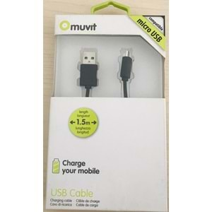 Muvit Micro USB Şarj Spiral Android Kablo, Sarmal Araç Şarj kablosu