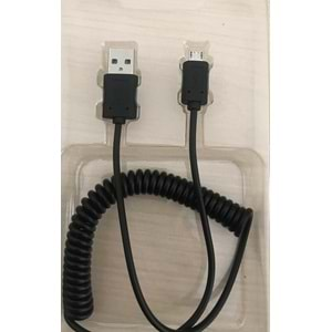 Muvit Micro USB Şarj Spiral Android Kablo, Sarmal Araç Şarj kablosu