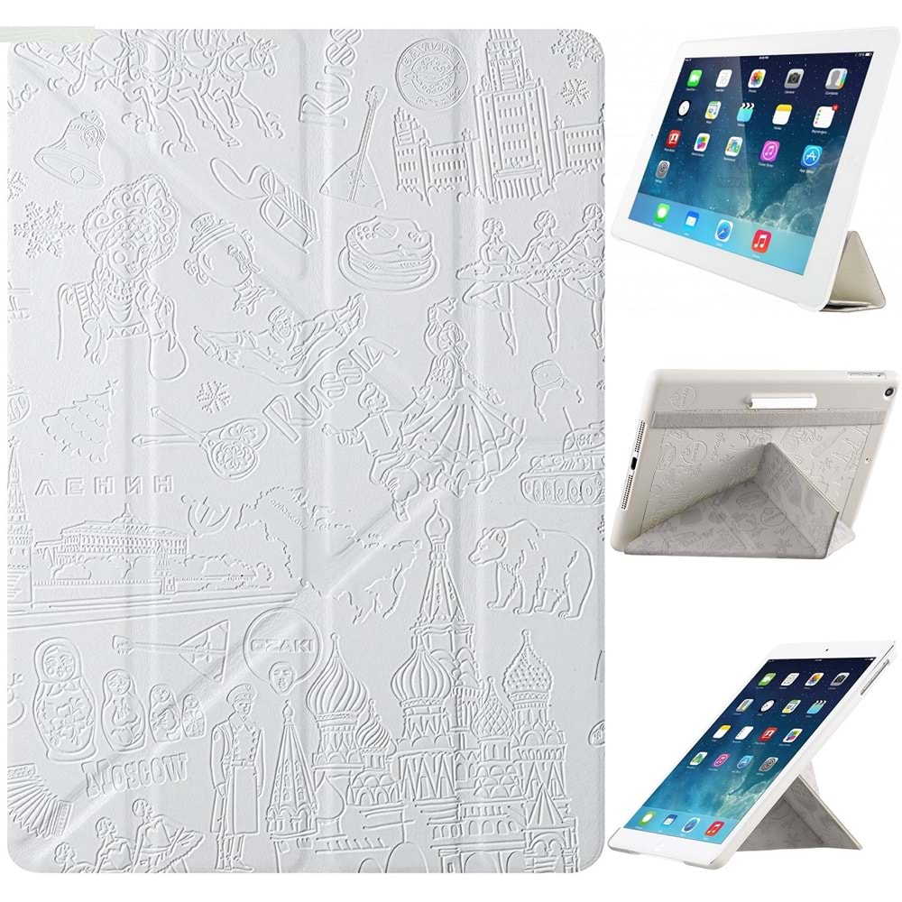 Ozaki Travel Moscow iPad Air A1474, A1475 ve A1476 için Akıllı Kılıf ve Stand