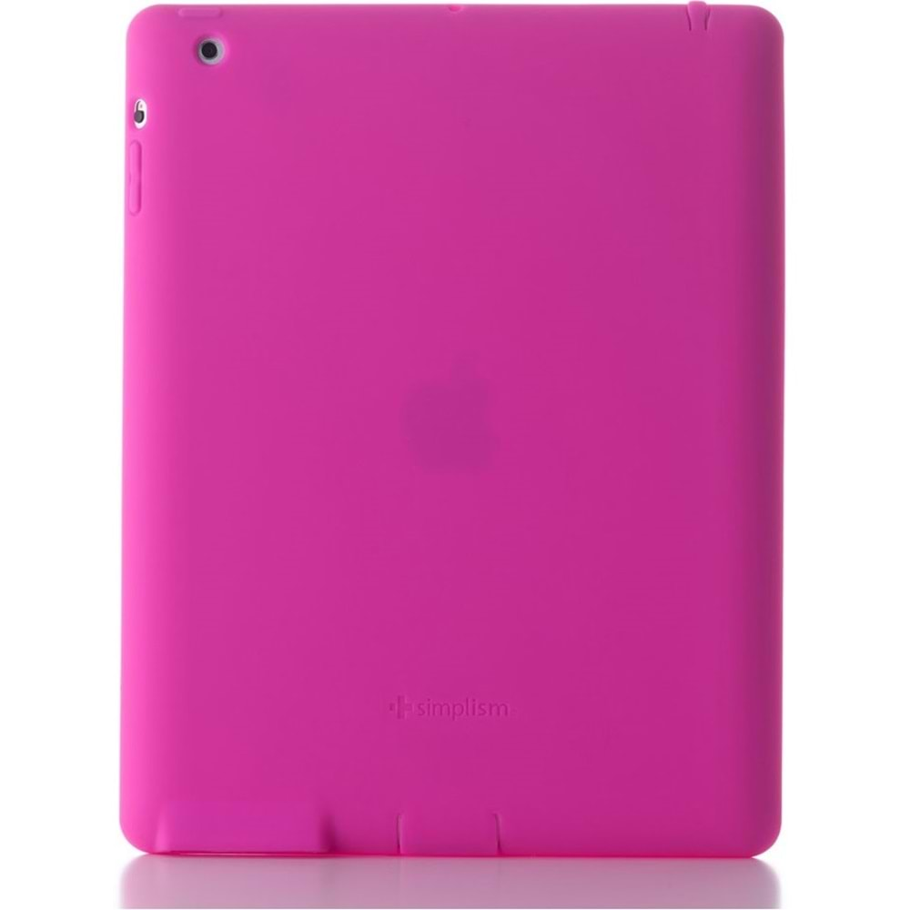 Simplism iPad 2. Nesil, 3. Nesil ve 4. Nesil için Silikon Kılıf + Ekran Koruyucu, Fuşya