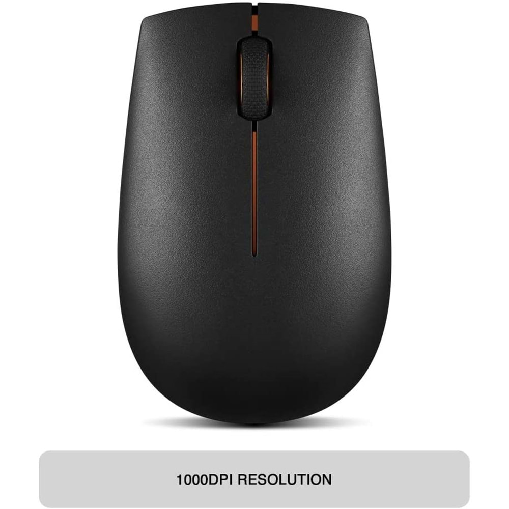 Lenovo 300 Kablosuz Mouse, Siyah