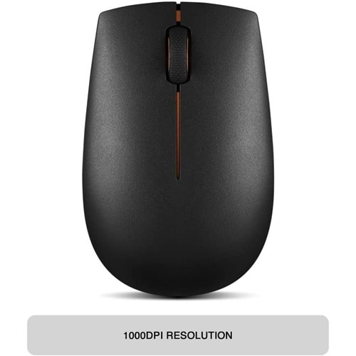 Lenovo 300 Kablosuz Mouse, Siyah