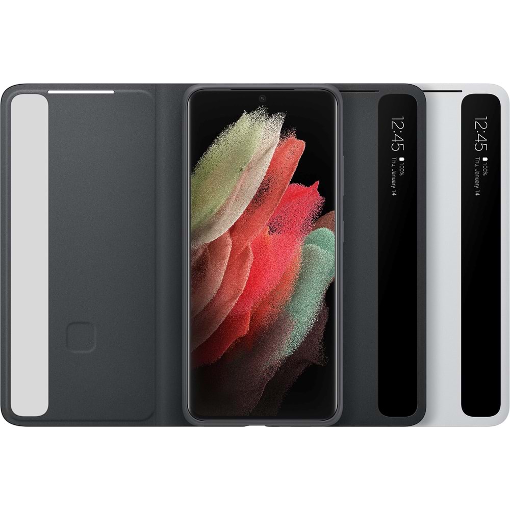 Samsung Galaxy S21 Ultra için Smart Clear View Kapaklı Kılıf EF-ZG998