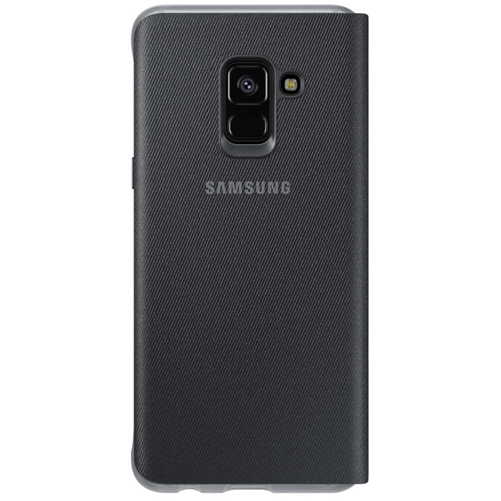 Samsung Galaxy A8 2018 (A530) Neon Flip Wallet Kapaklı Kılıf, Siyah EF-FA530PBEGWW