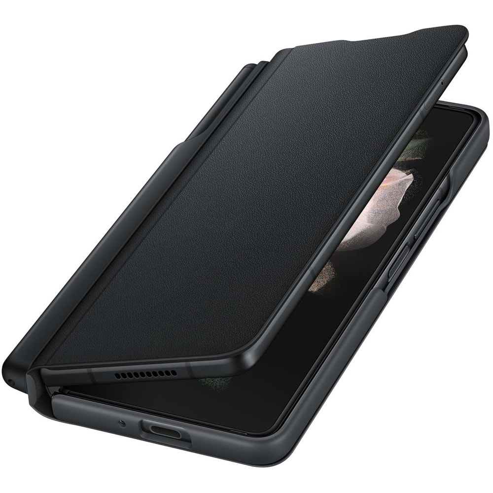 Samsung Galaxy Z Fold3 5G Flip Cover S Penli Katlanabilir Kılıf, Siyah