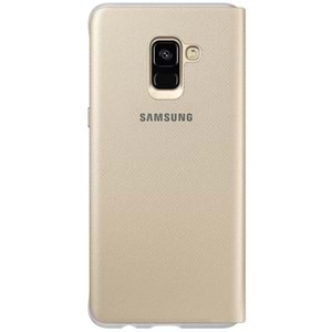 Samsung Galaxy A8+ Plus 2018 Neon Flip Wallet Kapaklı Kılıf, Gold EF-FA730PFEGWW