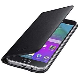 Samsung Galaxy E5 Flip Wallet Cüzdan Kılıf, Siyah EF-WE500BBEGWW