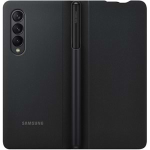 Samsung Galaxy Z Fold3 5G Flip Cover S Penli Katlanabilir Kılıf, Siyah