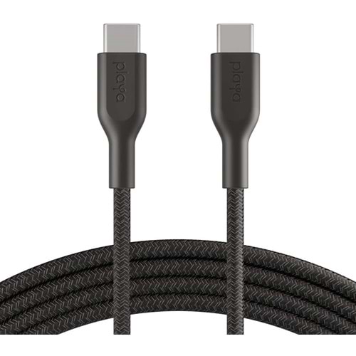 Belkin Playa USB-C'den USB-C'ye Örgülü Kablo 1 Metre, Siyah