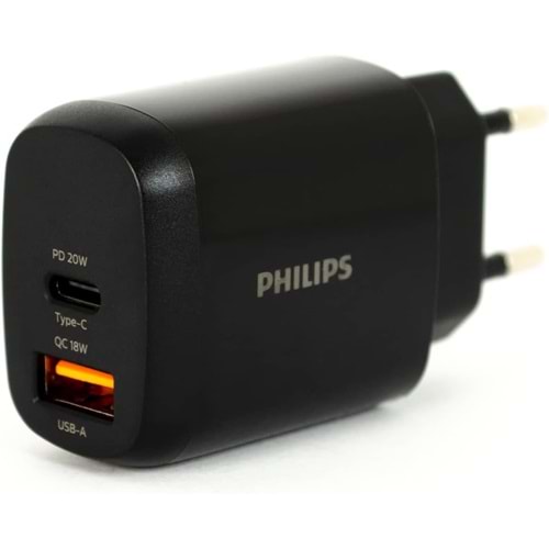 Philips DLP4326 38W USB-A ve USB-C Çift Çıkışlı PD Şarj Adaptörü