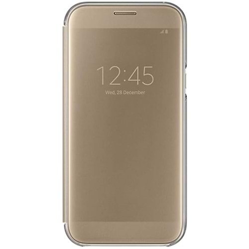 Samsung Galaxy A7 2017 Clear View Cover Akıllı Kılıf, Gold EF-ZA720CFEGWW
