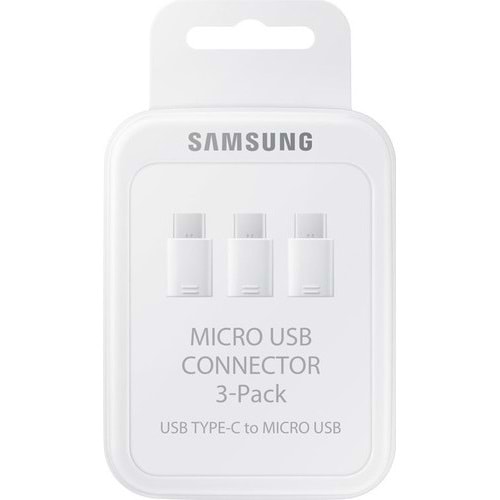 Samsung EE-GN930K Type-C to Micro USB Adapter 3lü, Beyaz (Samsung Türkiye Garantili)