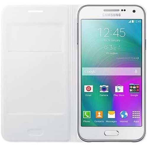 Samsung Galaxy E5 Flip Wallet Cüzdan Kılıf, Beyaz EF-WE500BWEGWW